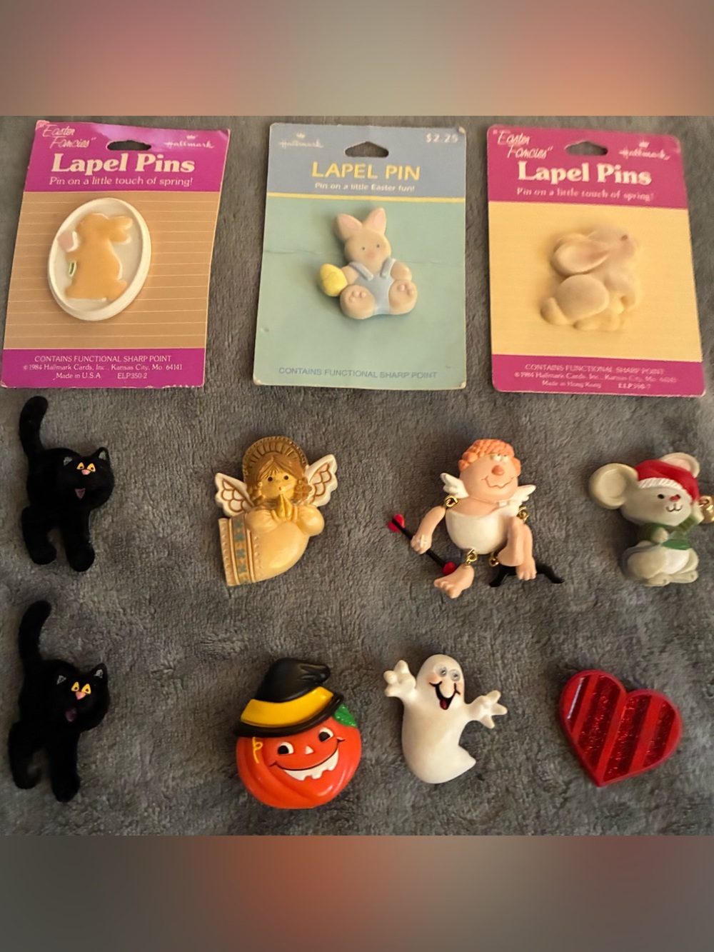 Lot of 10 Vintage Hallmark Holiday Lapel Pin & 1 Russ pin